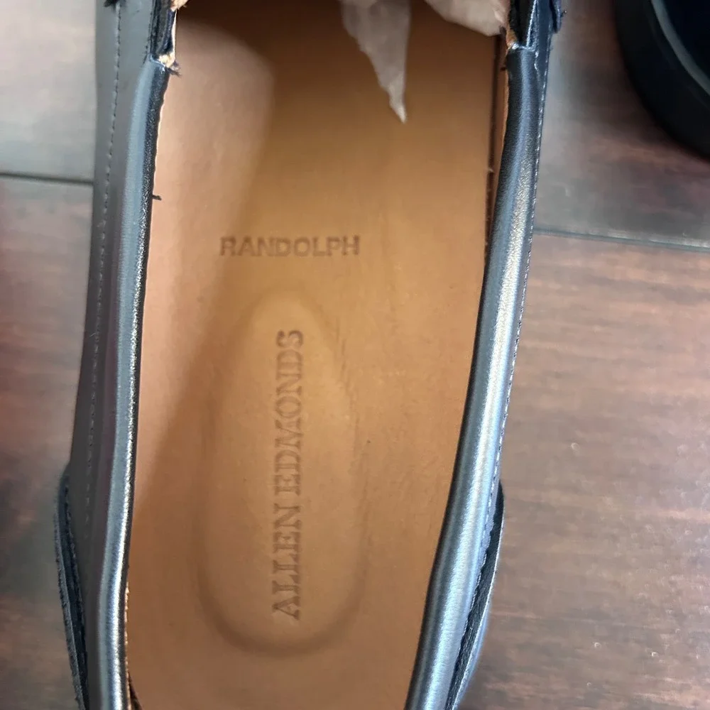 Allen Edmonds Men's Randolph Leather Slip-on Sneaker Loafer Black size 14 NWOB